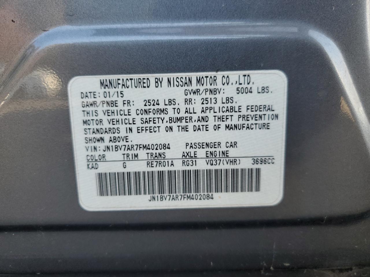 2015 INFINITI Q50