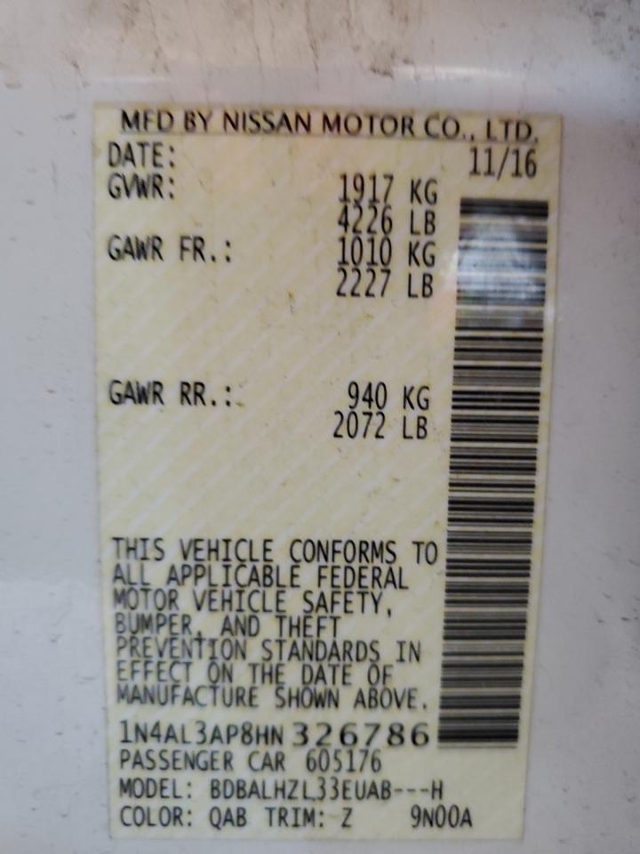 2017 NISSAN ALTIMA