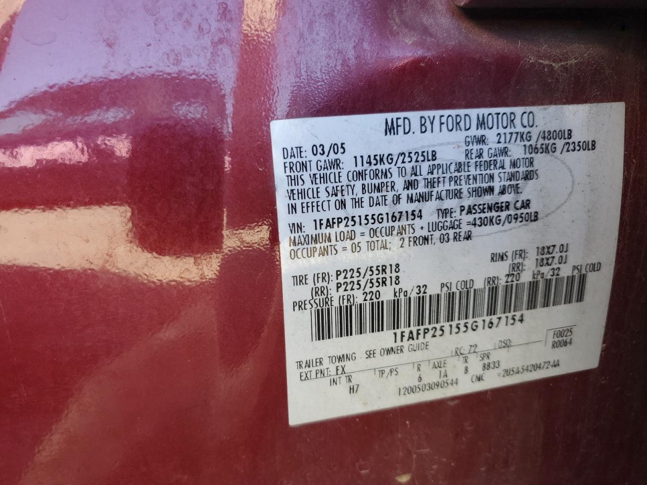 2005 FORD Five Hundred