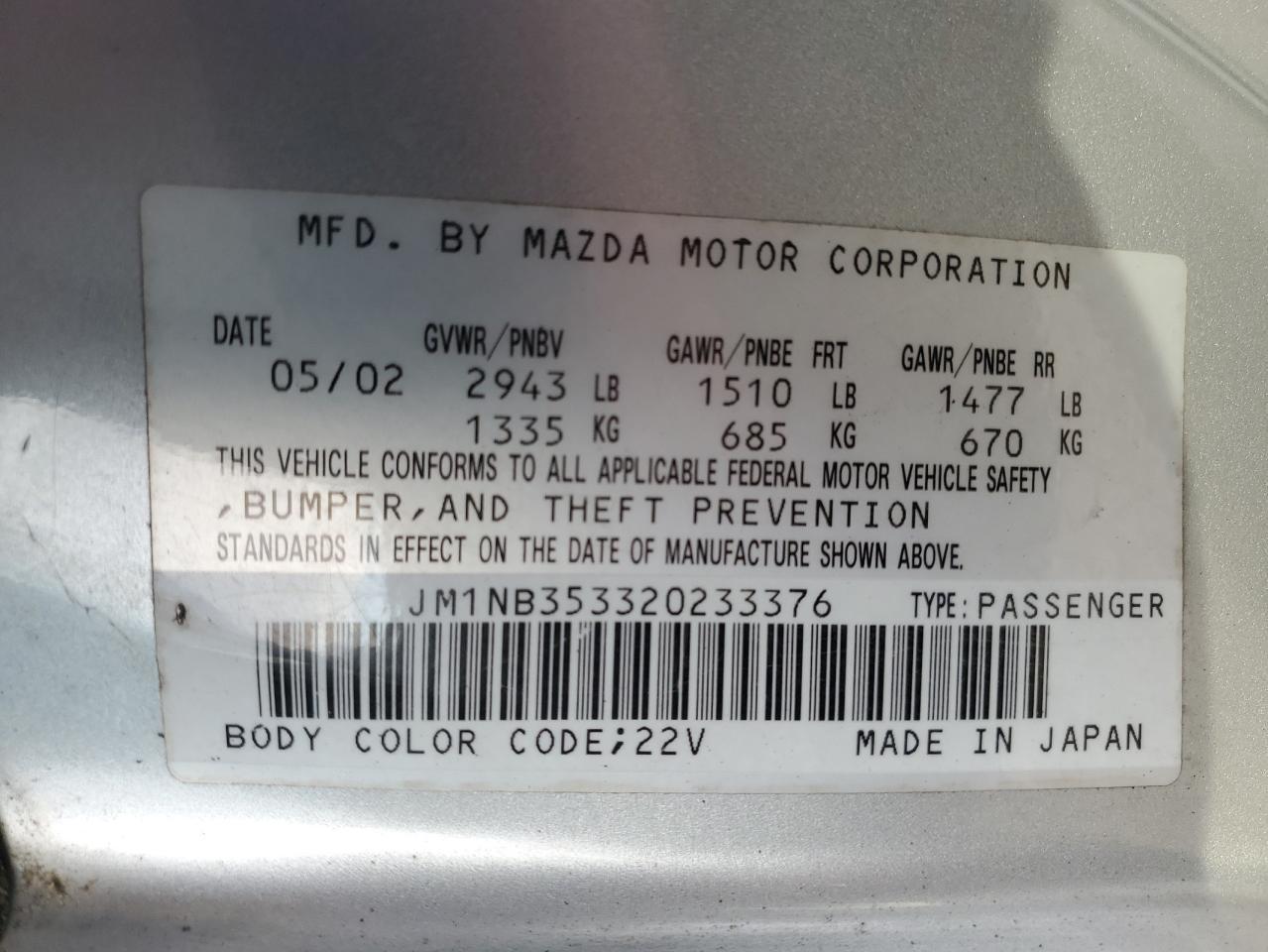 2002 MAZDA MX-5 Miata