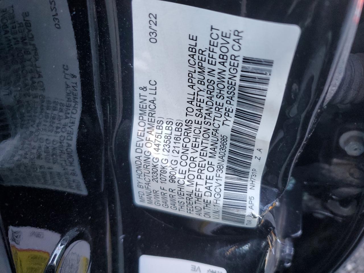 2022 HONDA ACCORD