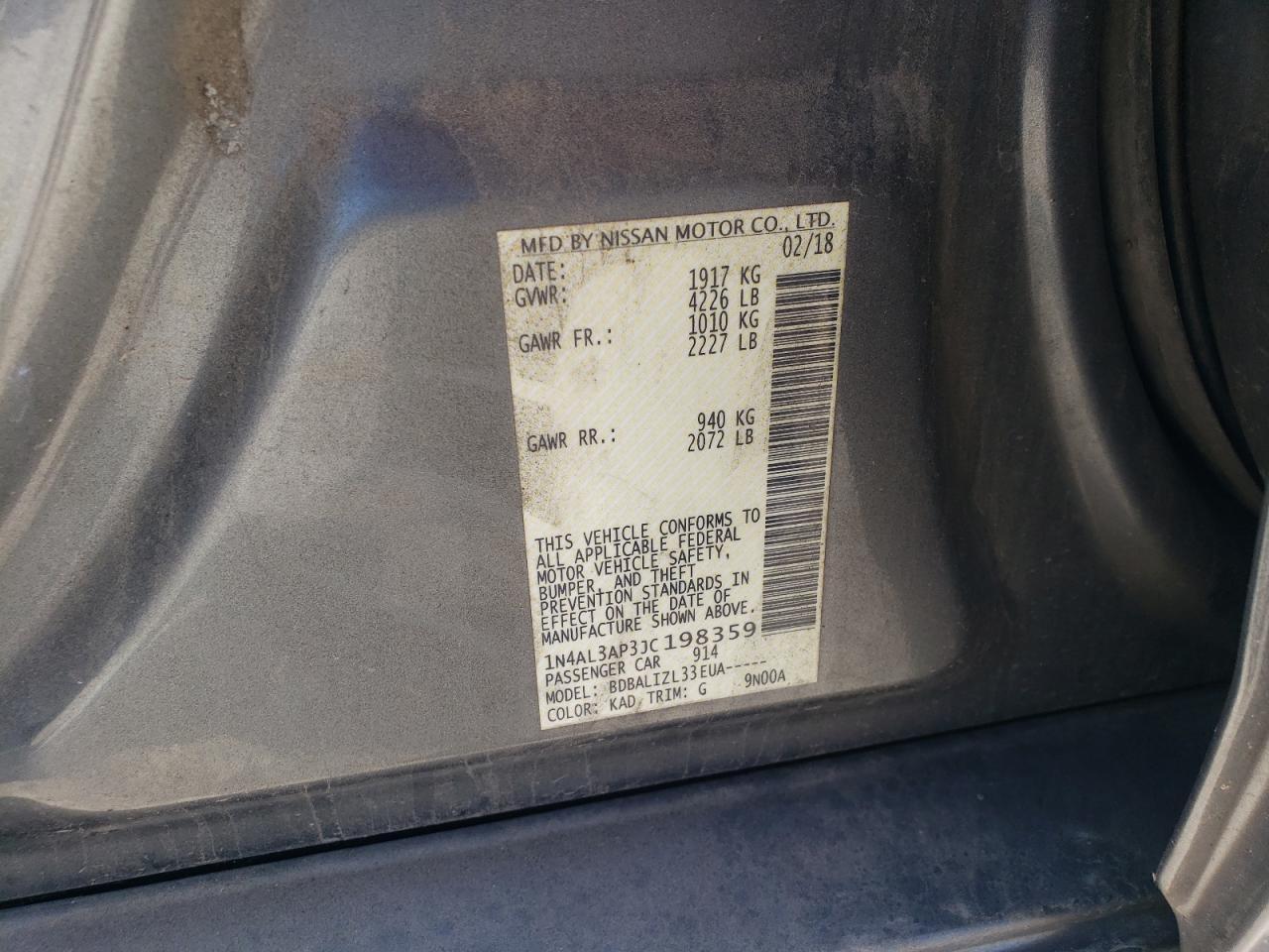 2018 NISSAN ALTIMA