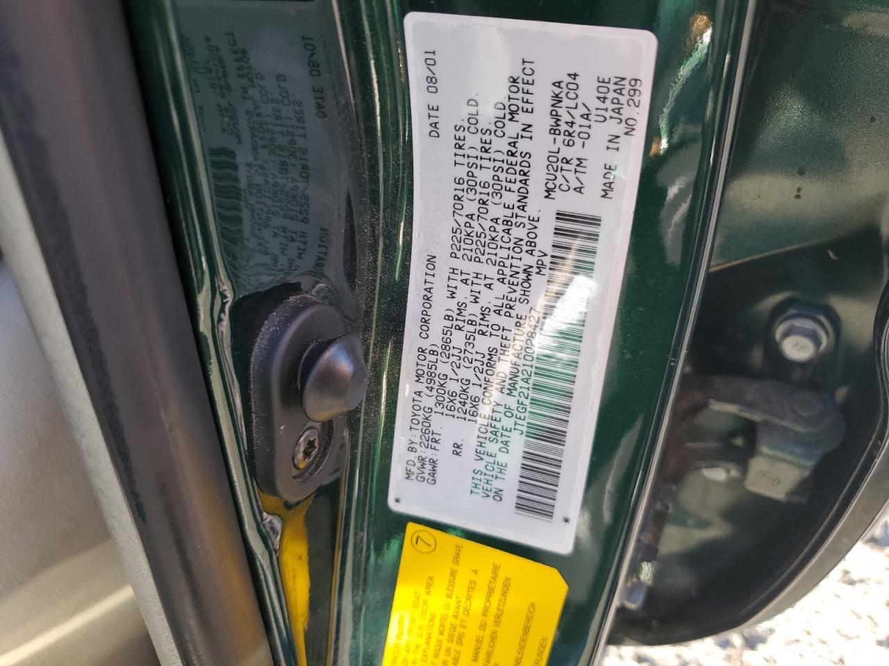 2001 TOYOTA HIGHLANDER