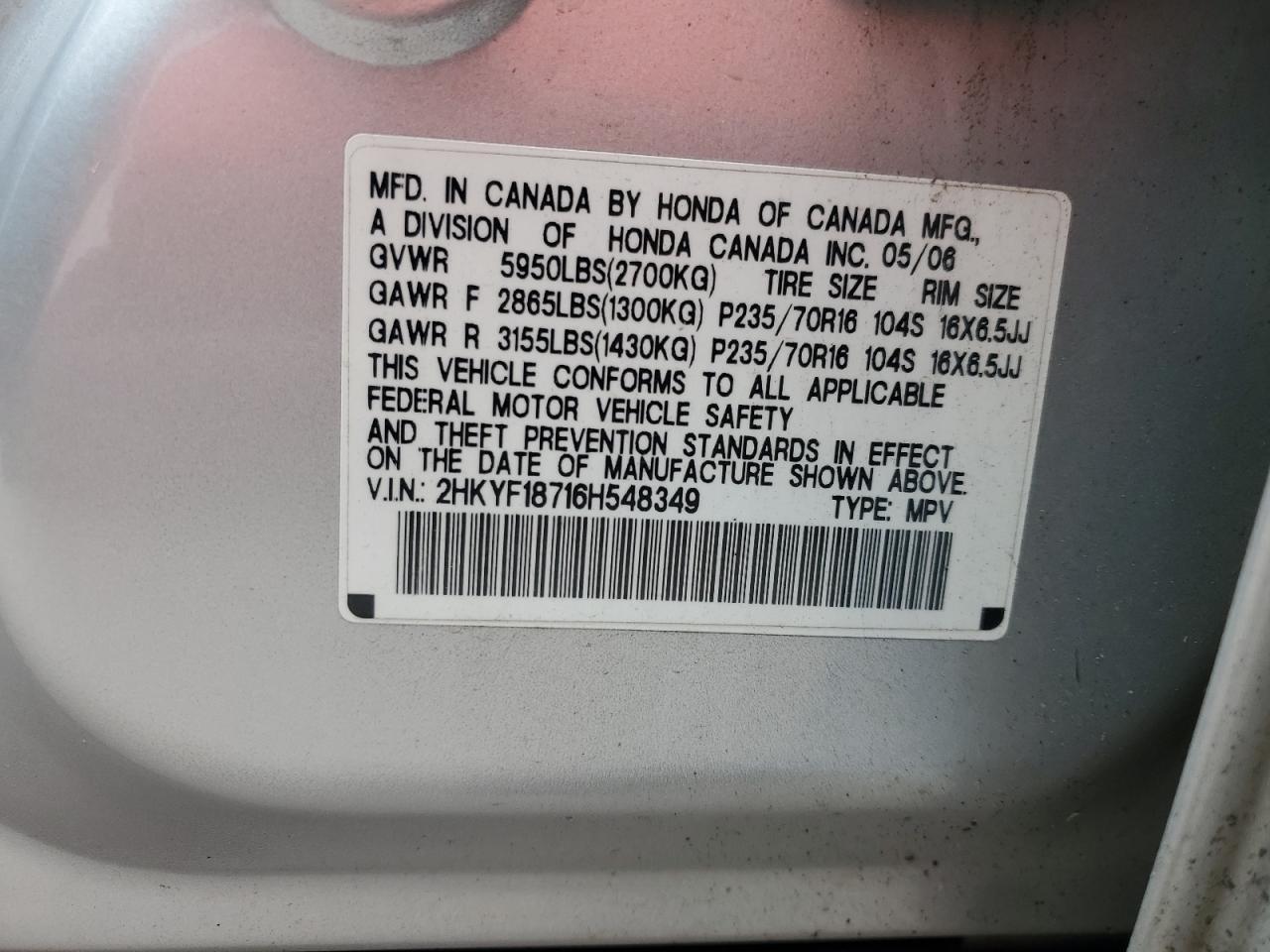 2006 HONDA PILOT