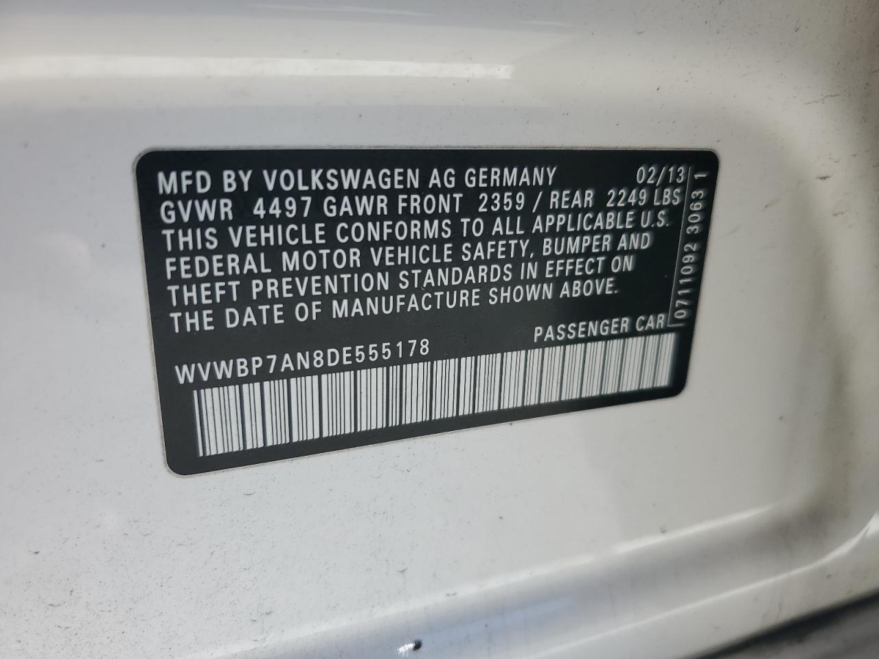 2013 VOLKSWAGEN CC