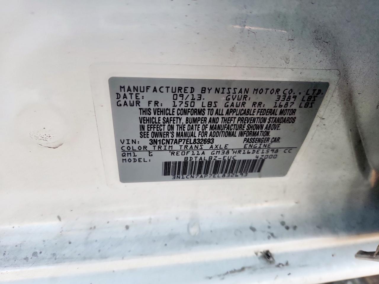 2014 NISSAN VERSA