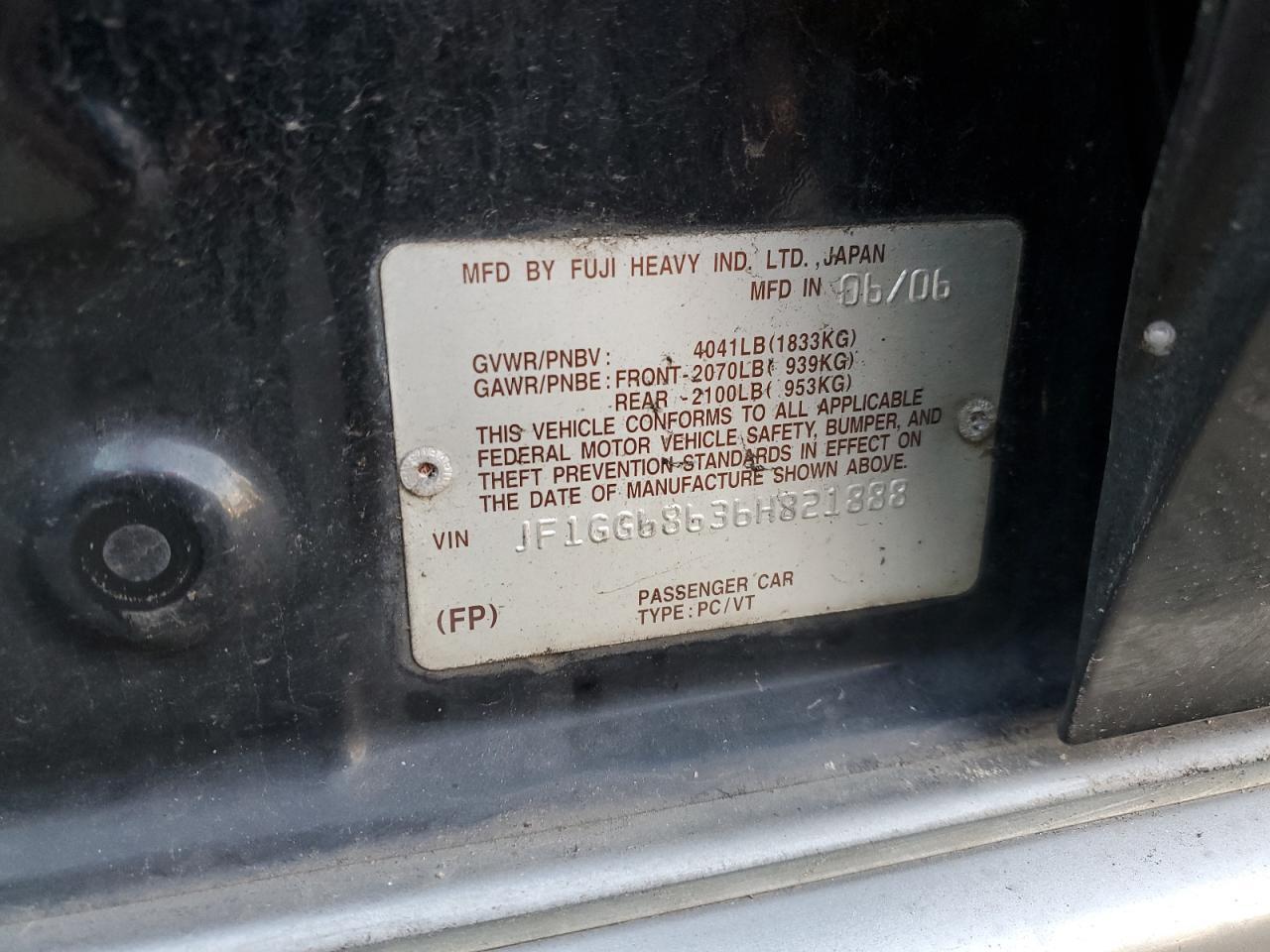 2006 SUBARU IMPREZA