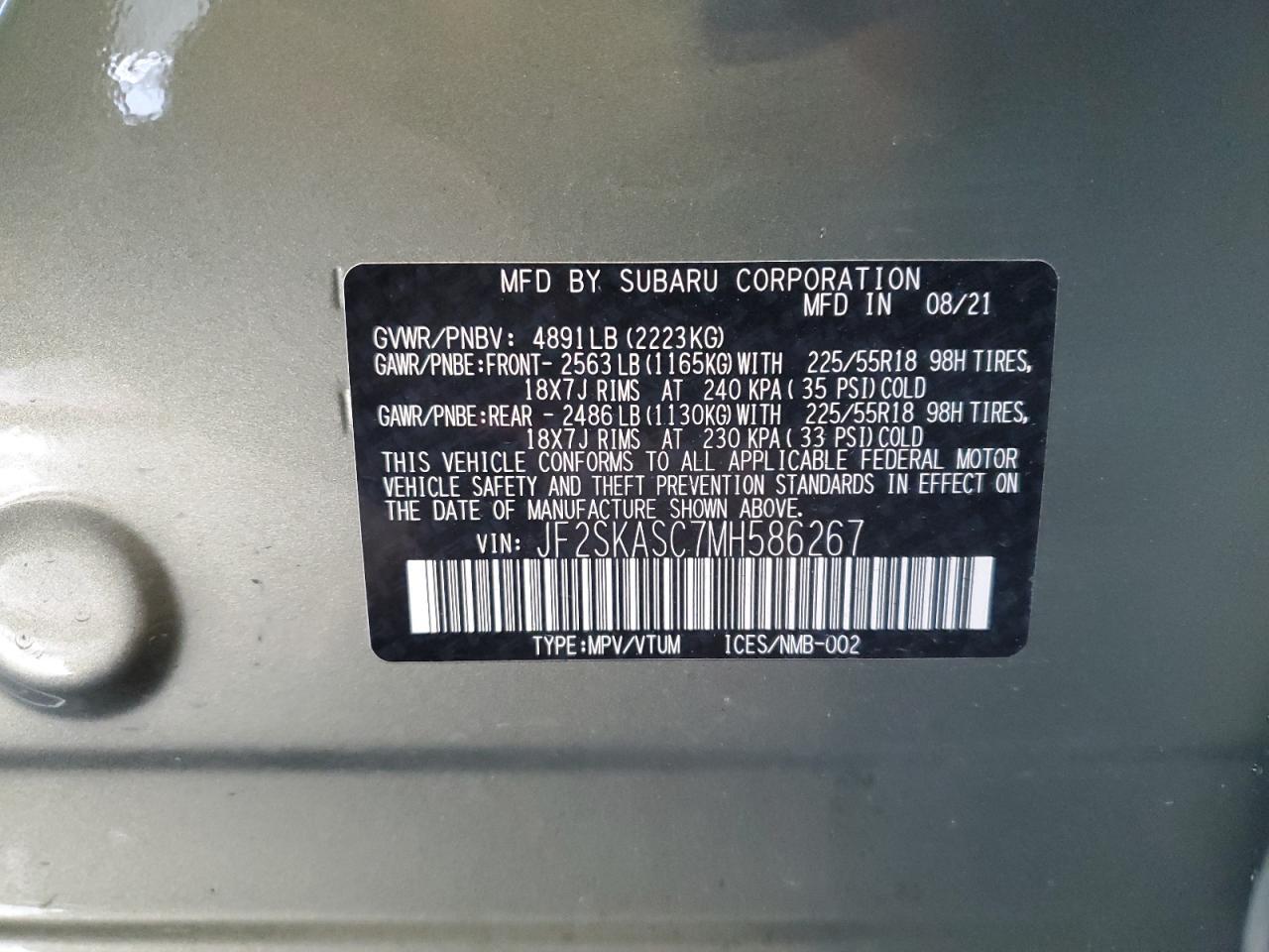 2021 SUBARU FORESTER