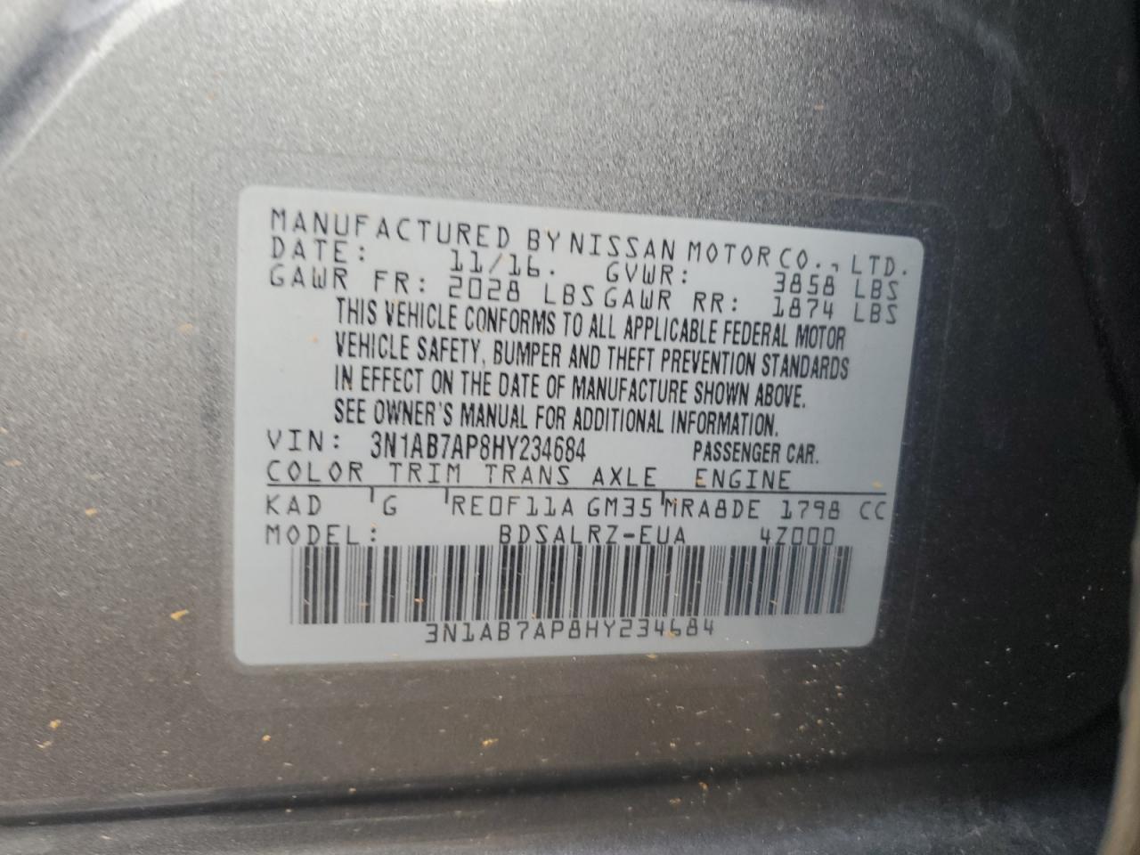 2017 NISSAN SENTRA