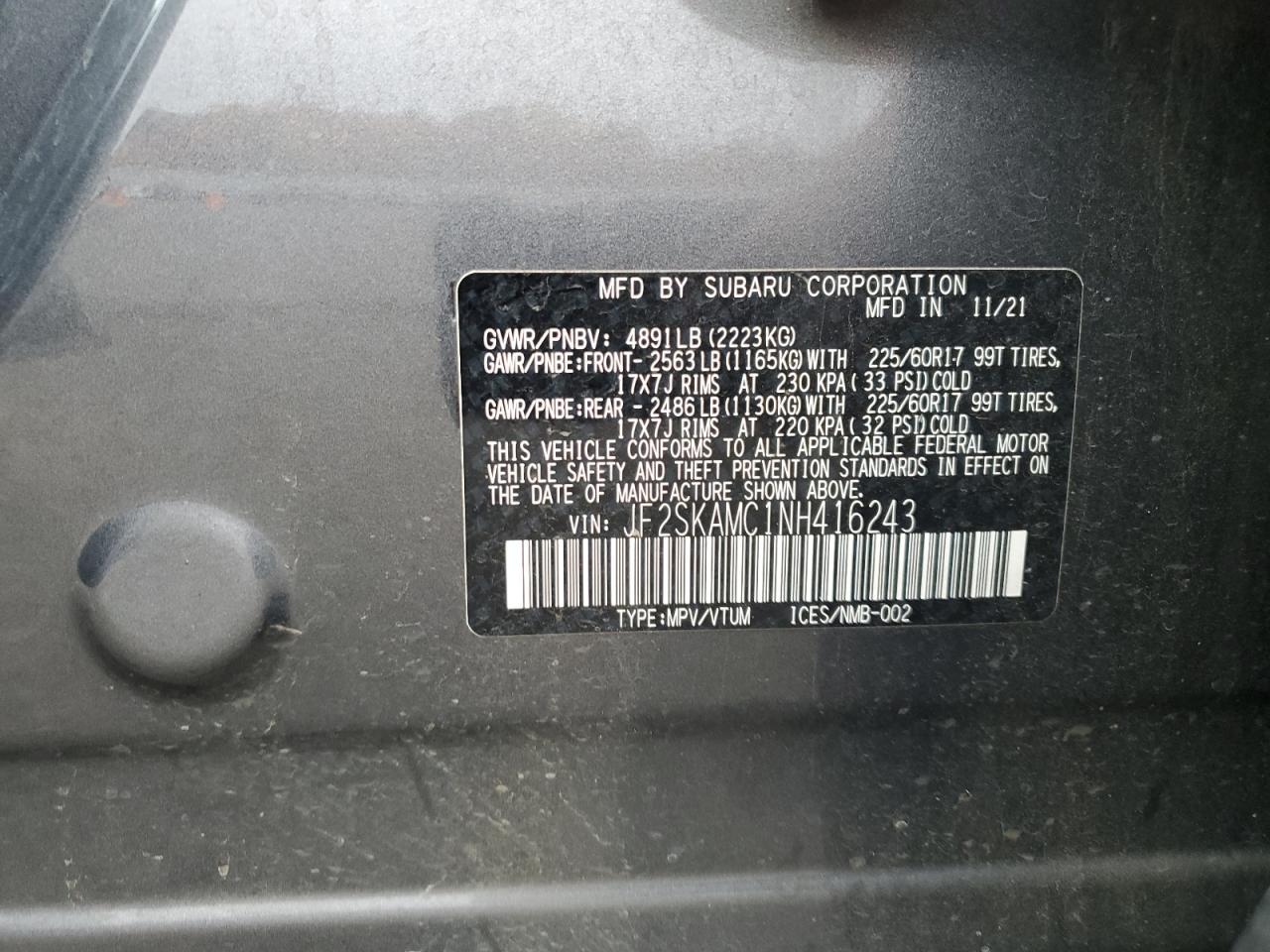 2022 SUBARU FORESTER