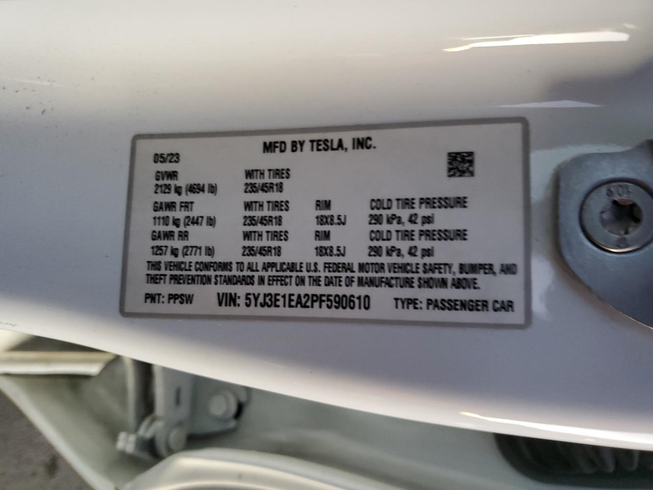 2023 TESLA MODEL 3