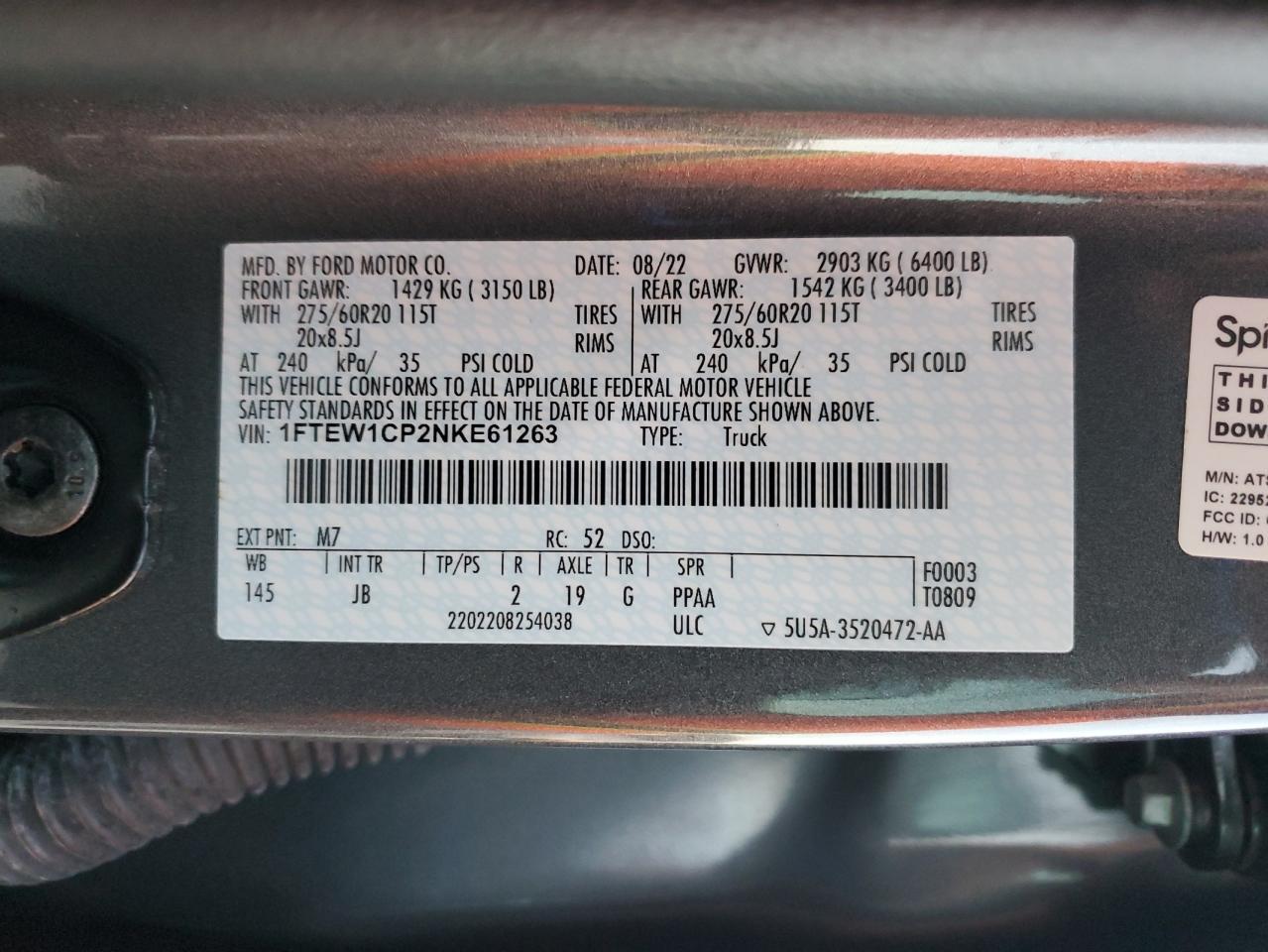 2022 FORD F-150 Lightning