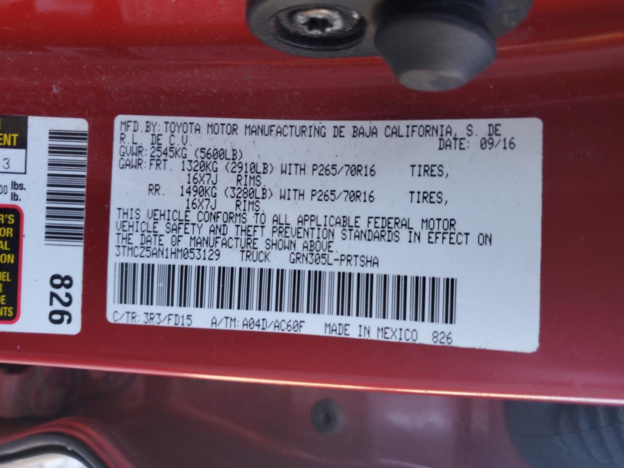 2017 TOYOTA TACOMA