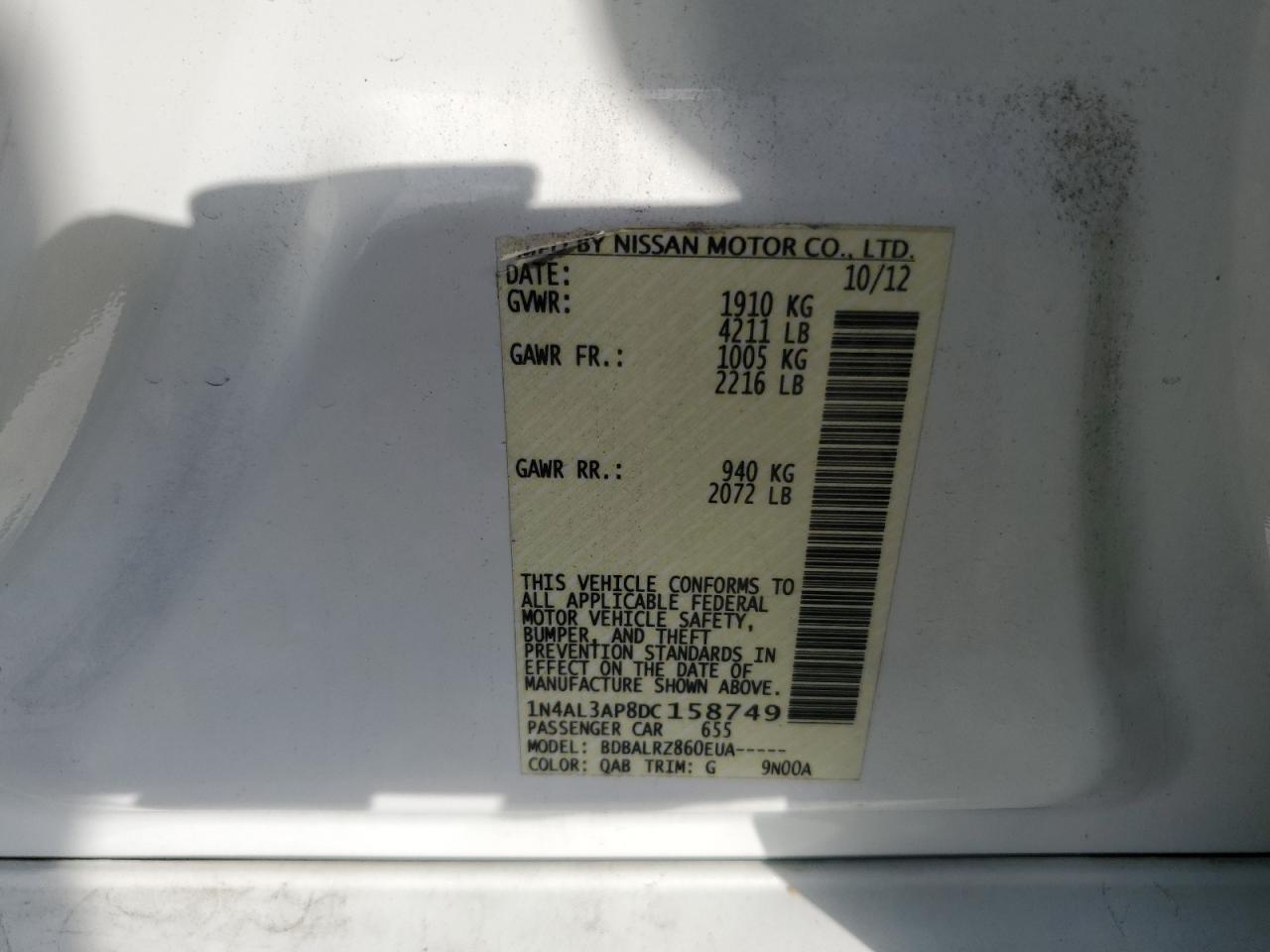 2013 NISSAN ALTIMA