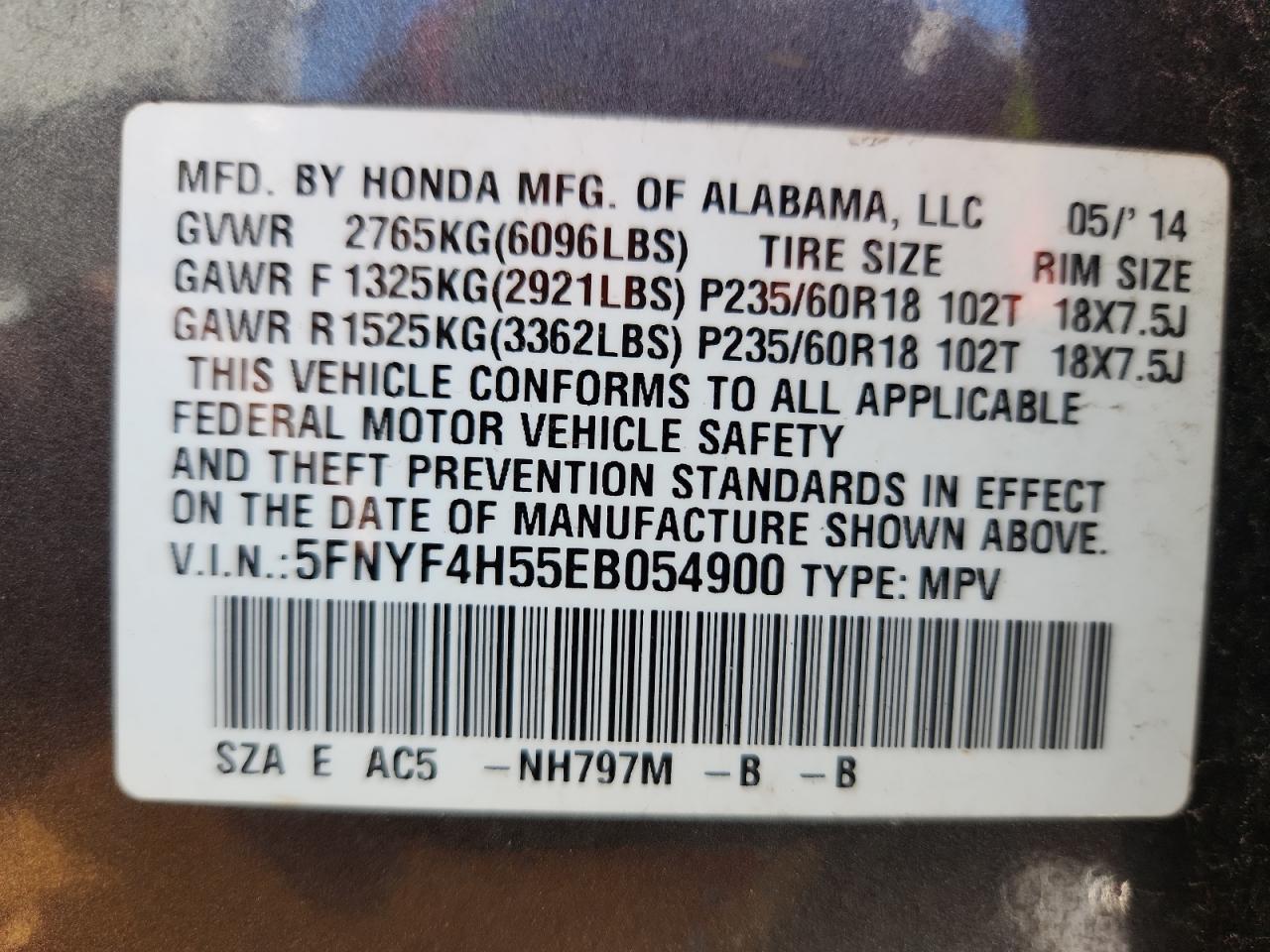 2014 HONDA PILOT