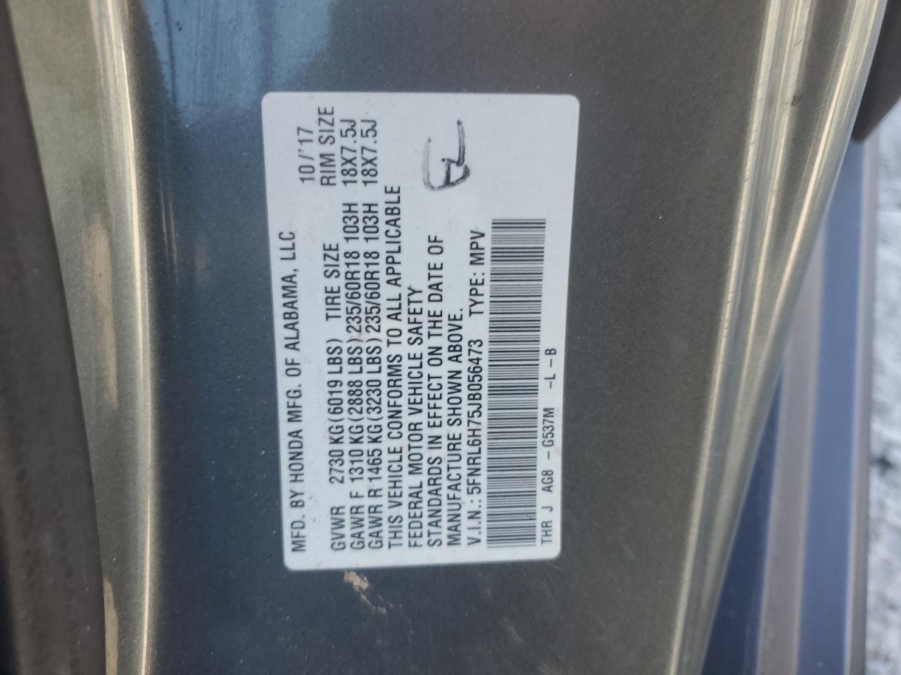 2018 HONDA ODYSSEY