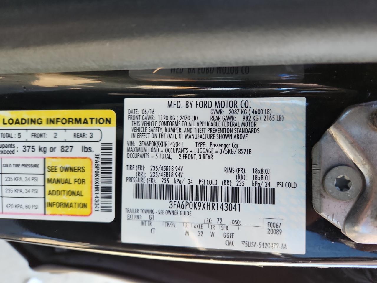 2017 FORD FUSION