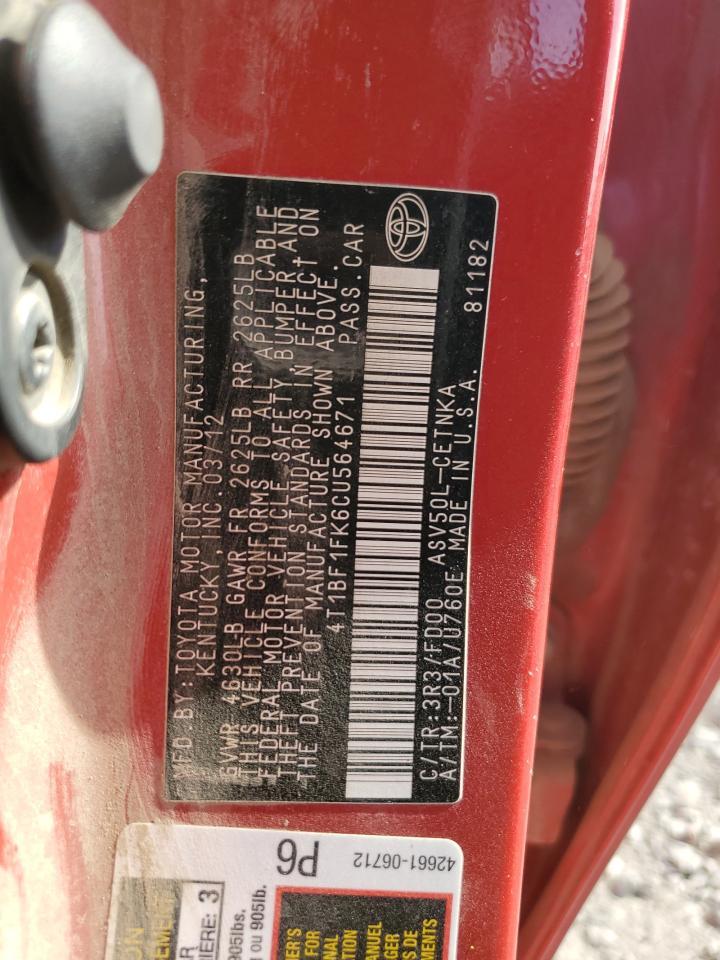 2012 TOYOTA CAMRY