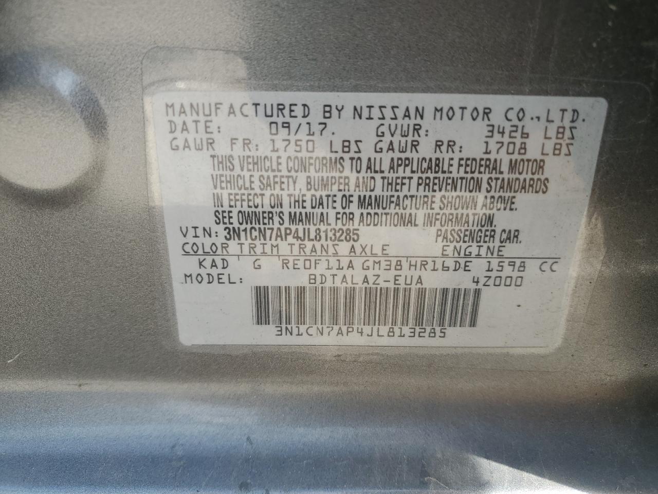 2018 NISSAN VERSA