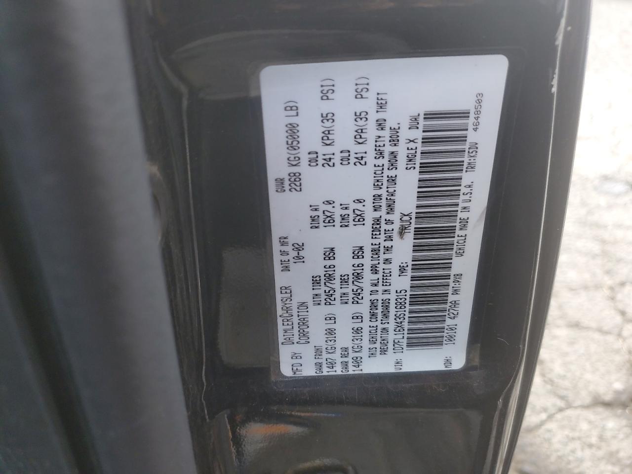 2003 DODGE Dakota