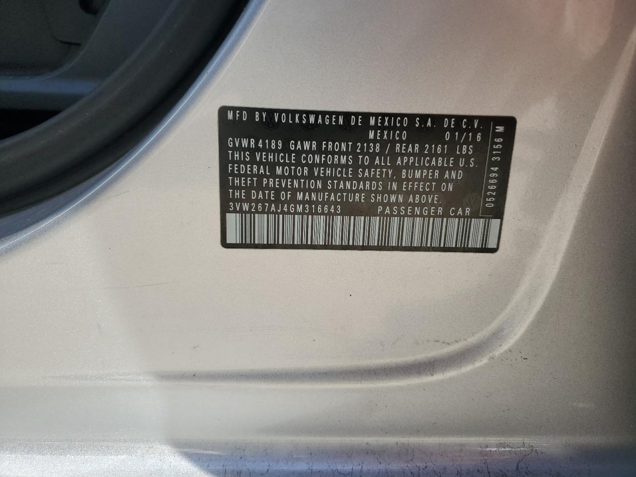 2016 VOLKSWAGEN JETTA