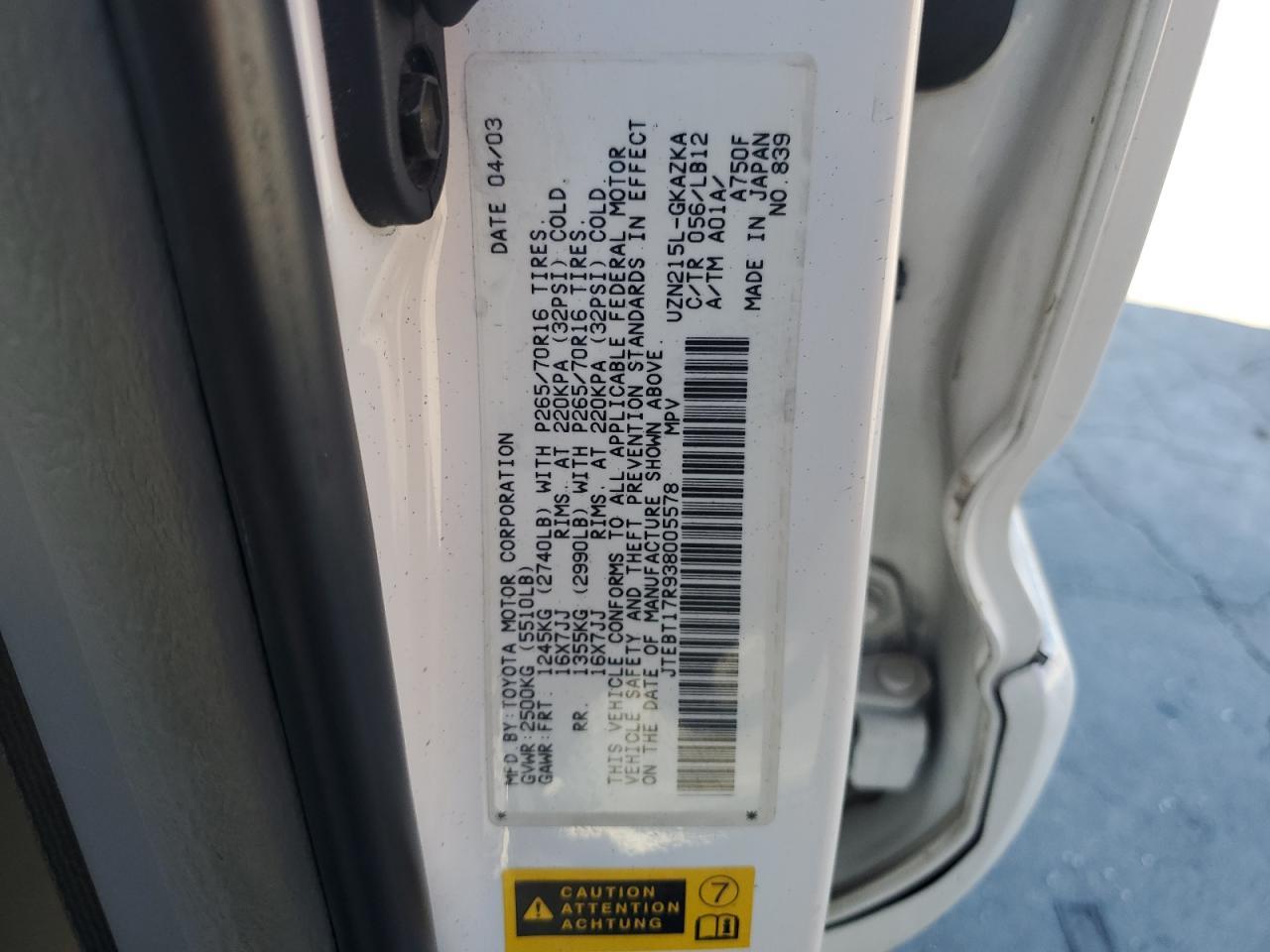 2003 TOYOTA 4Runner