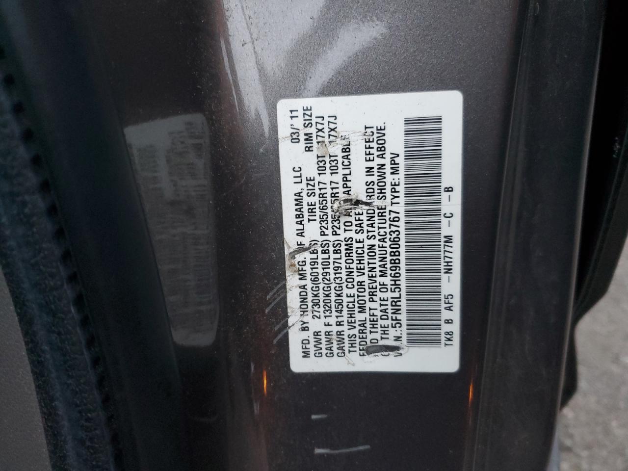 2011 HONDA ODYSSEY