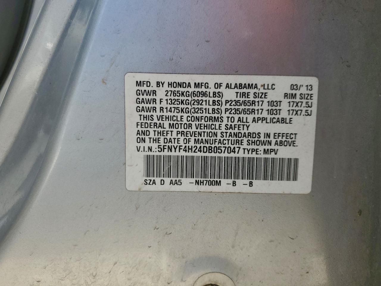 2013 HONDA PILOT