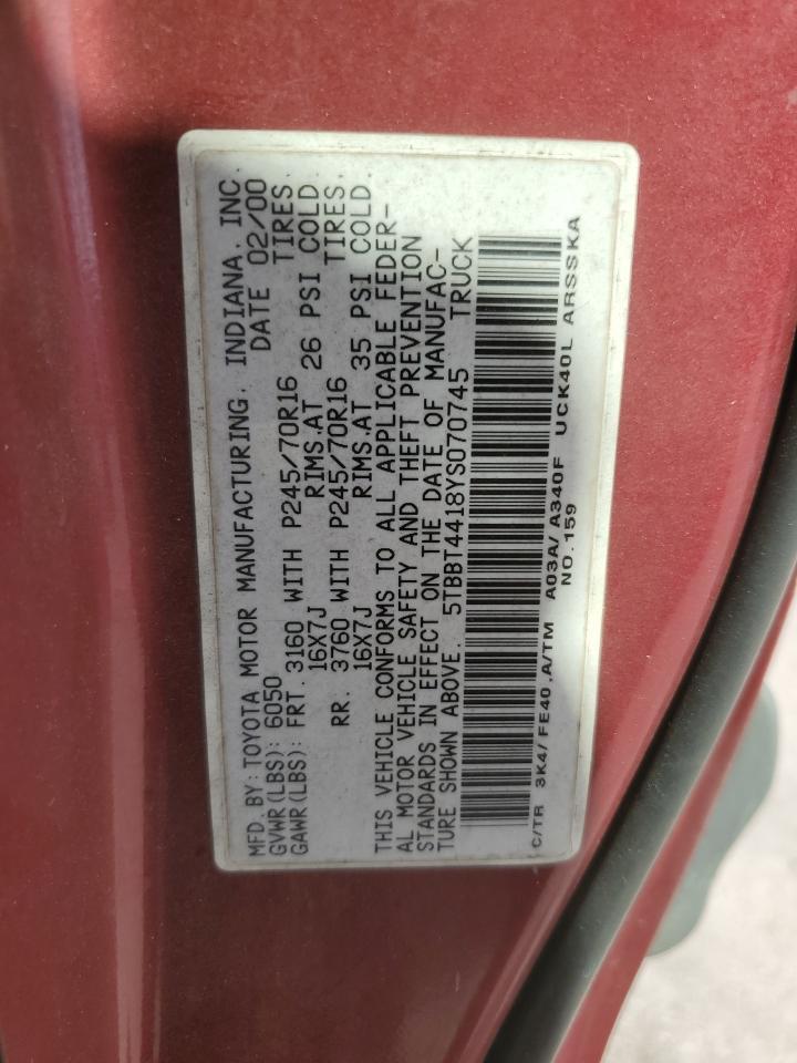 2000 TOYOTA TUNDRA