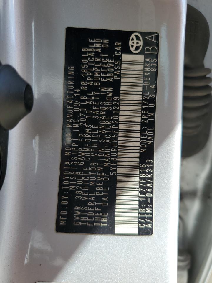 2015 TOYOTA COROLLA