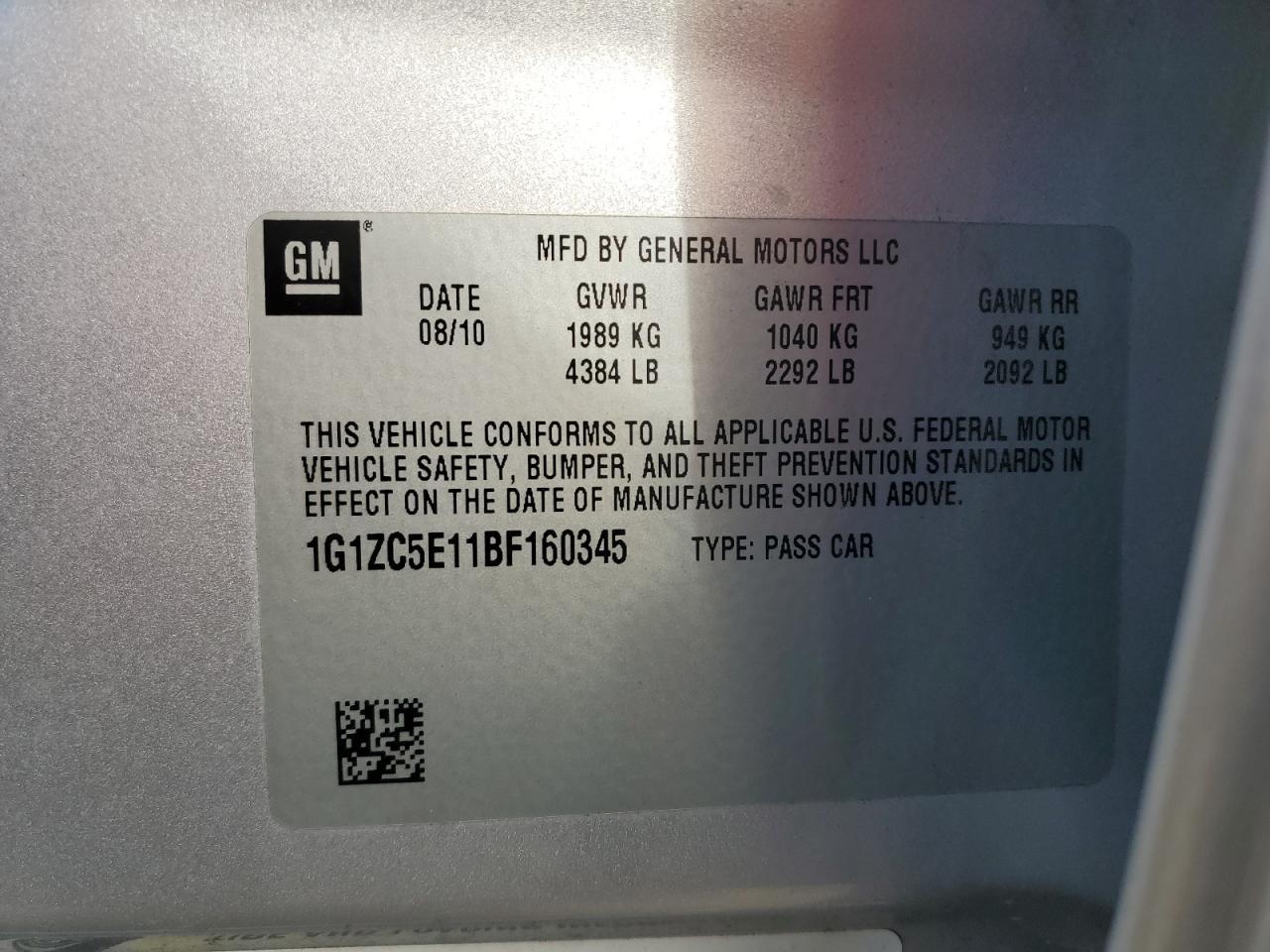 2011 CHEVROLET MALIBU