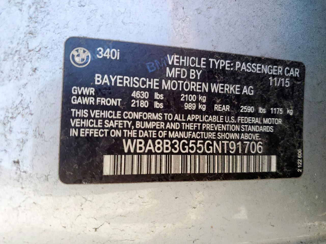 2016 BMW 3 SERIES