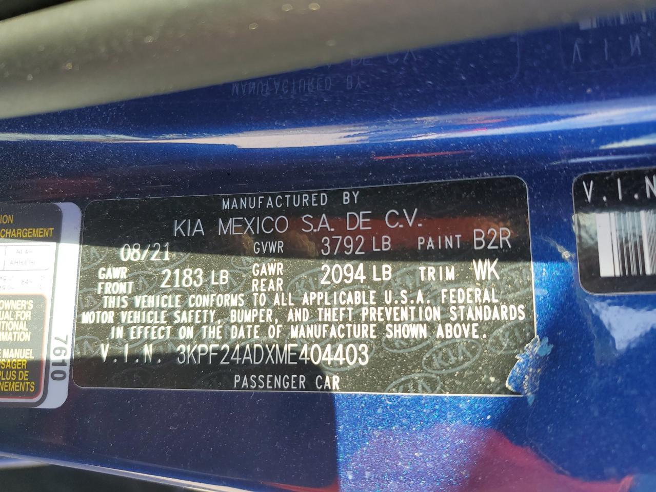 2021 KIA FORTE