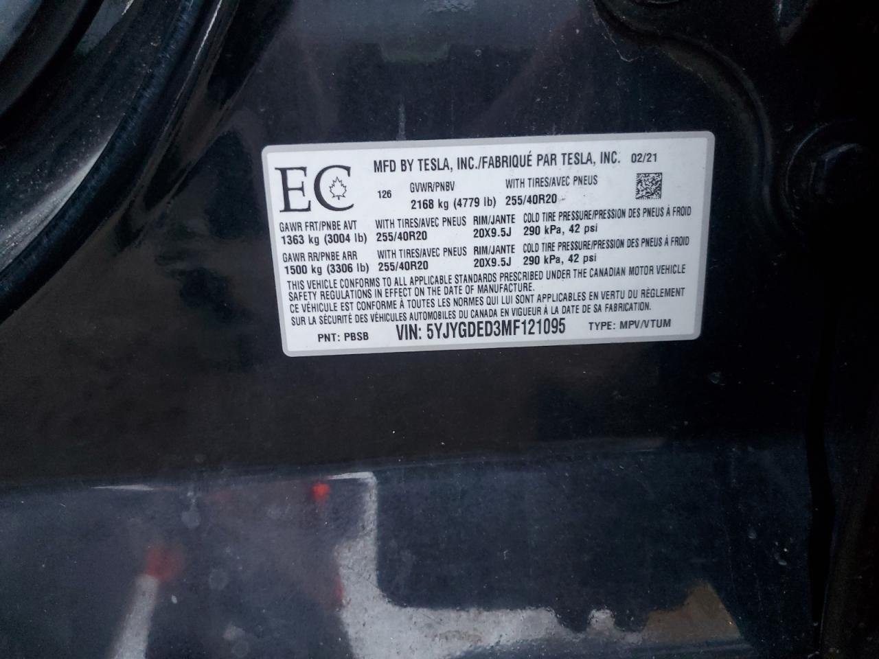 2021 TESLA MODEL Y