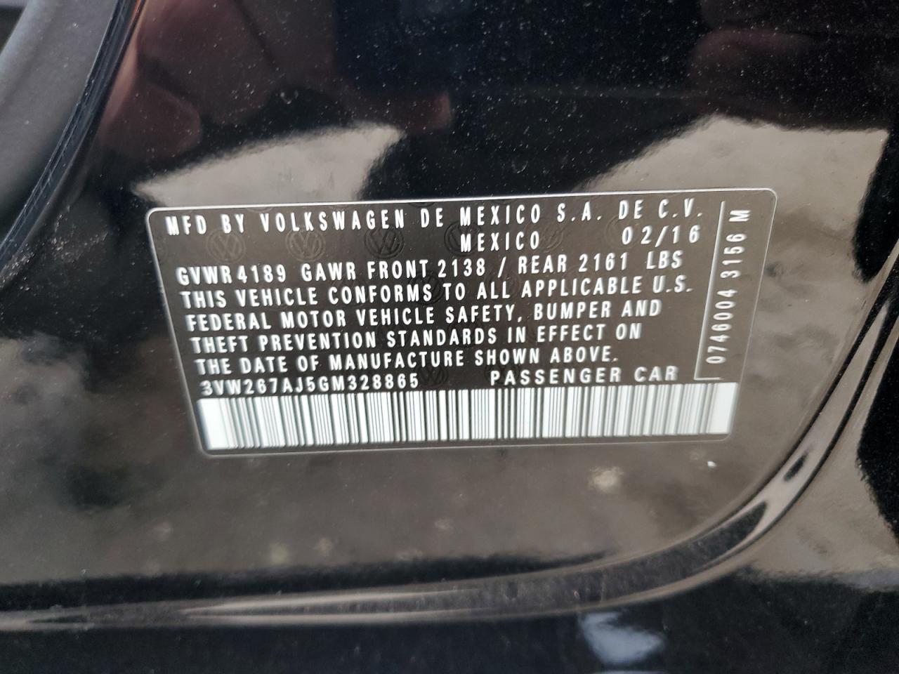 2016 VOLKSWAGEN JETTA