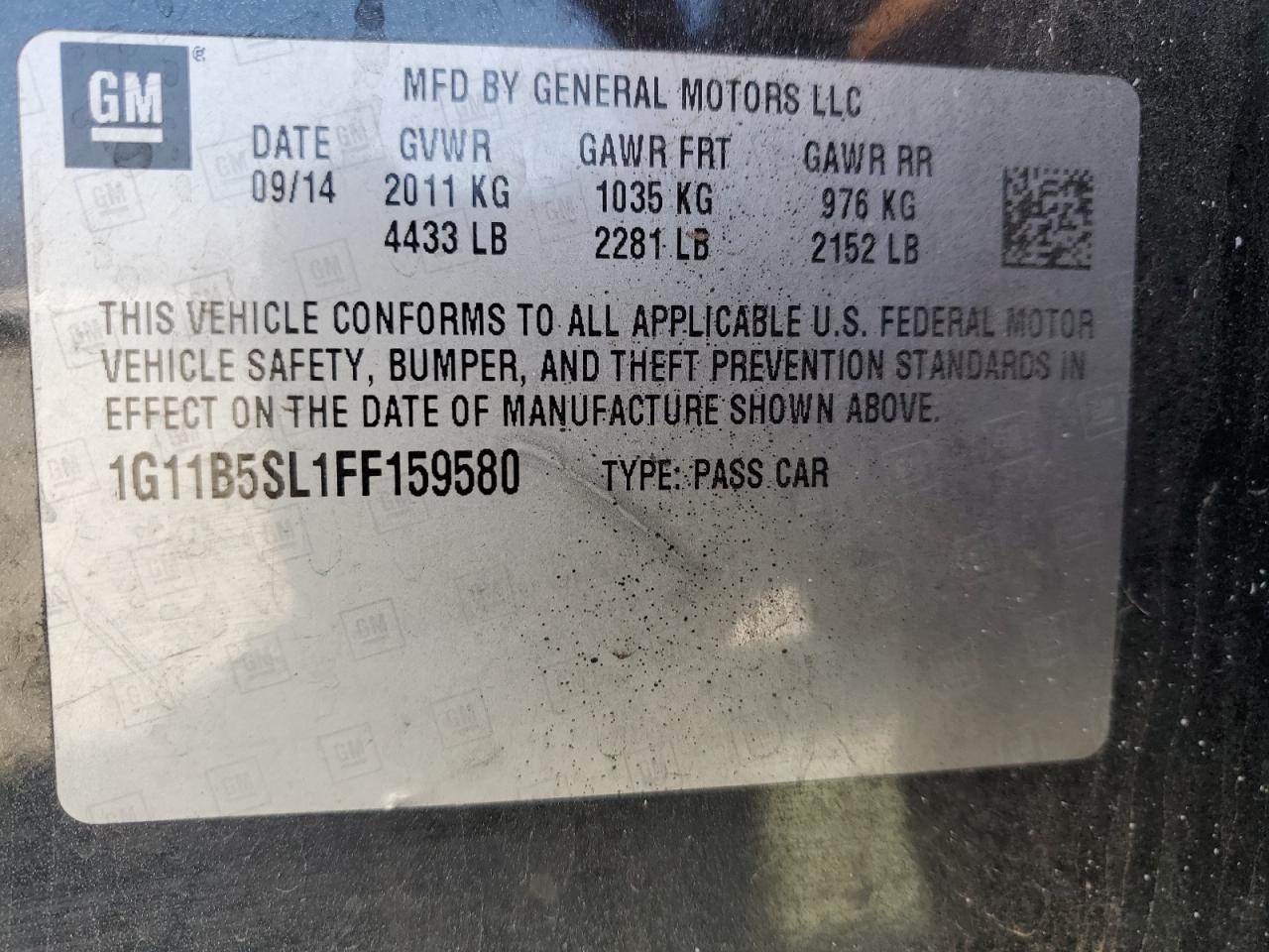 2015 CHEVROLET MALIBU