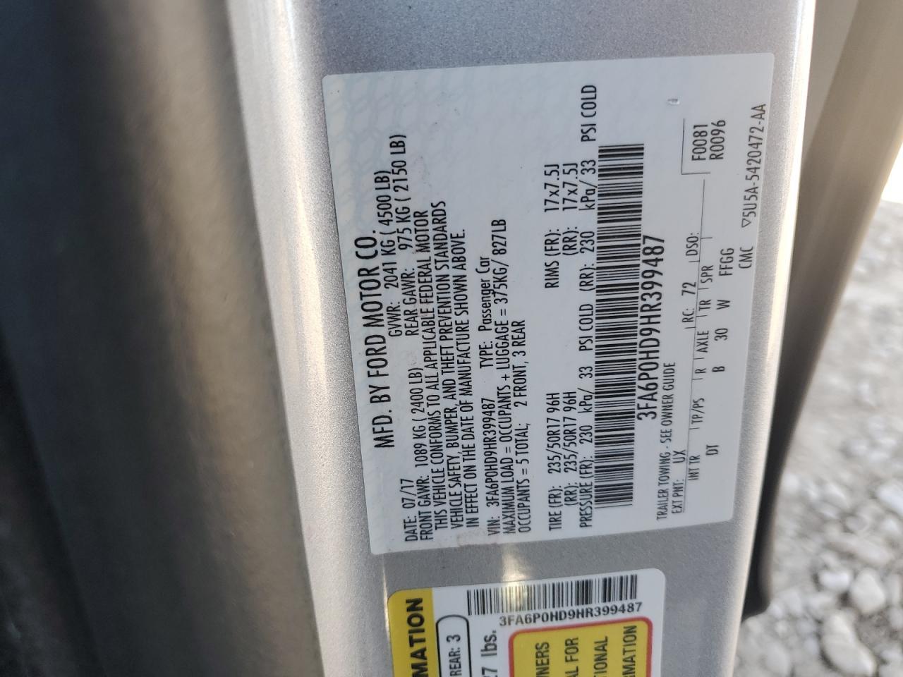2017 FORD FUSION
