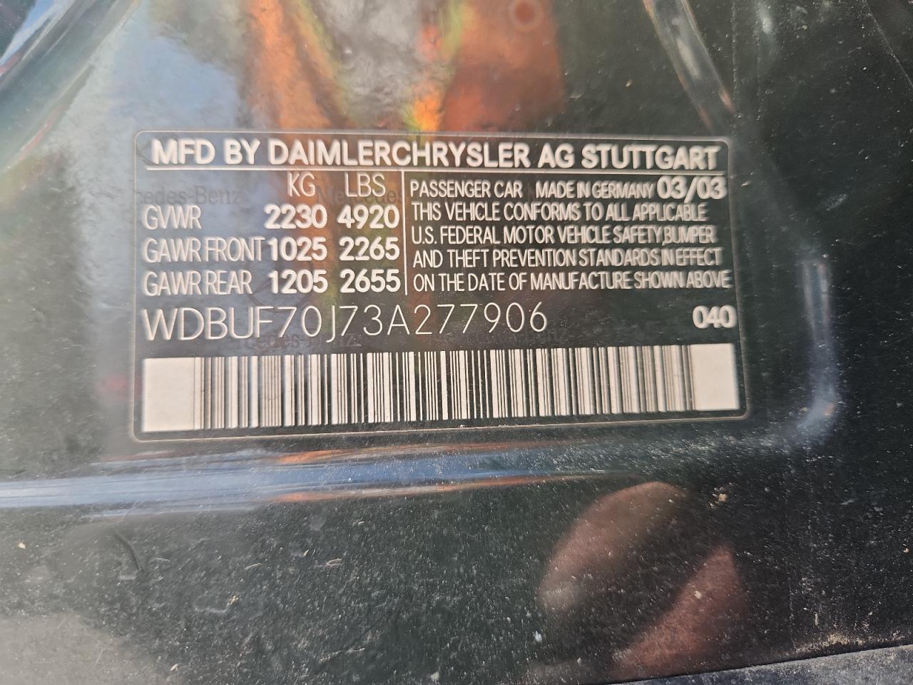 2003 MERCEDES-BENZ E-Class
