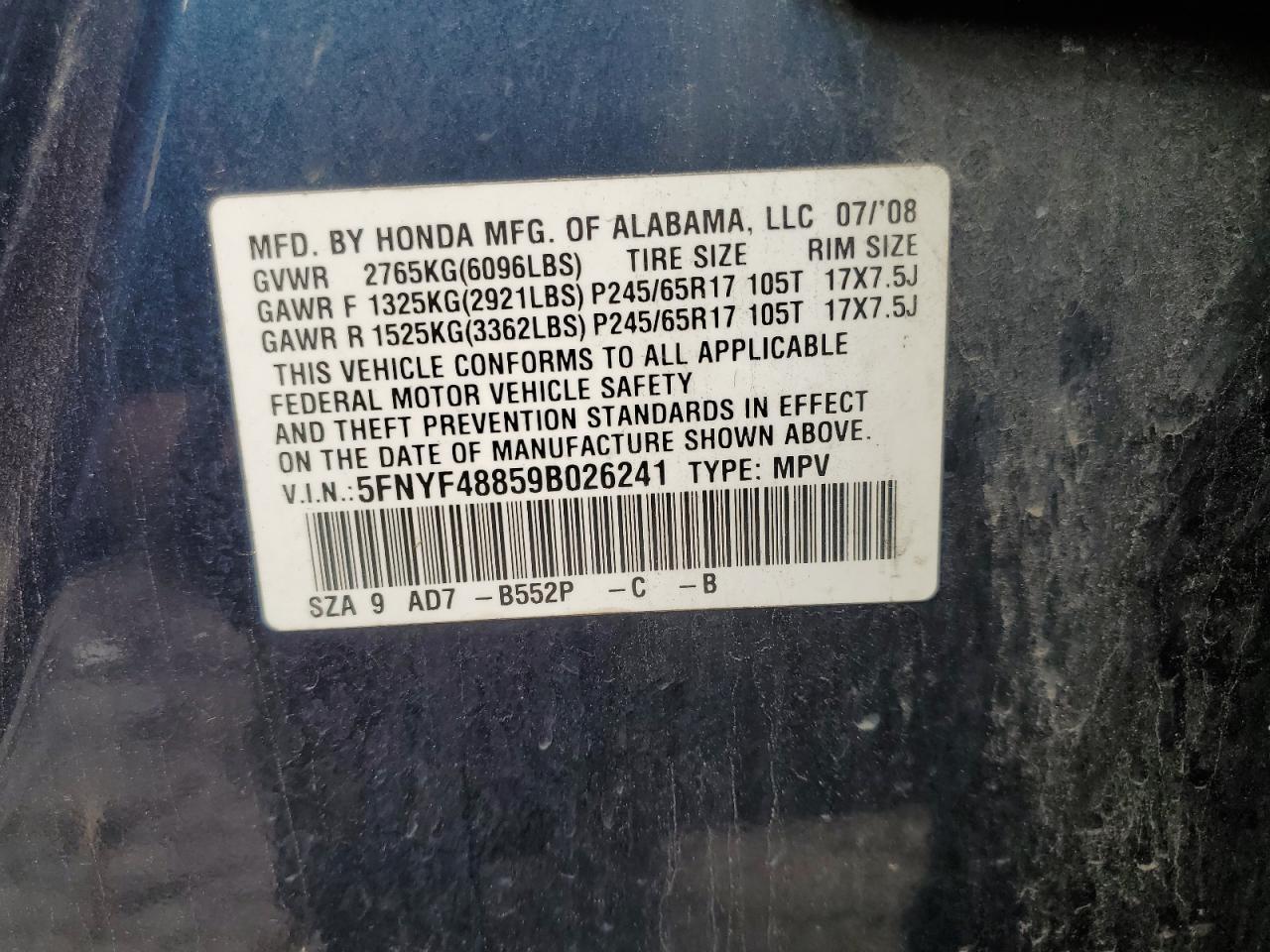 2009 HONDA PILOT