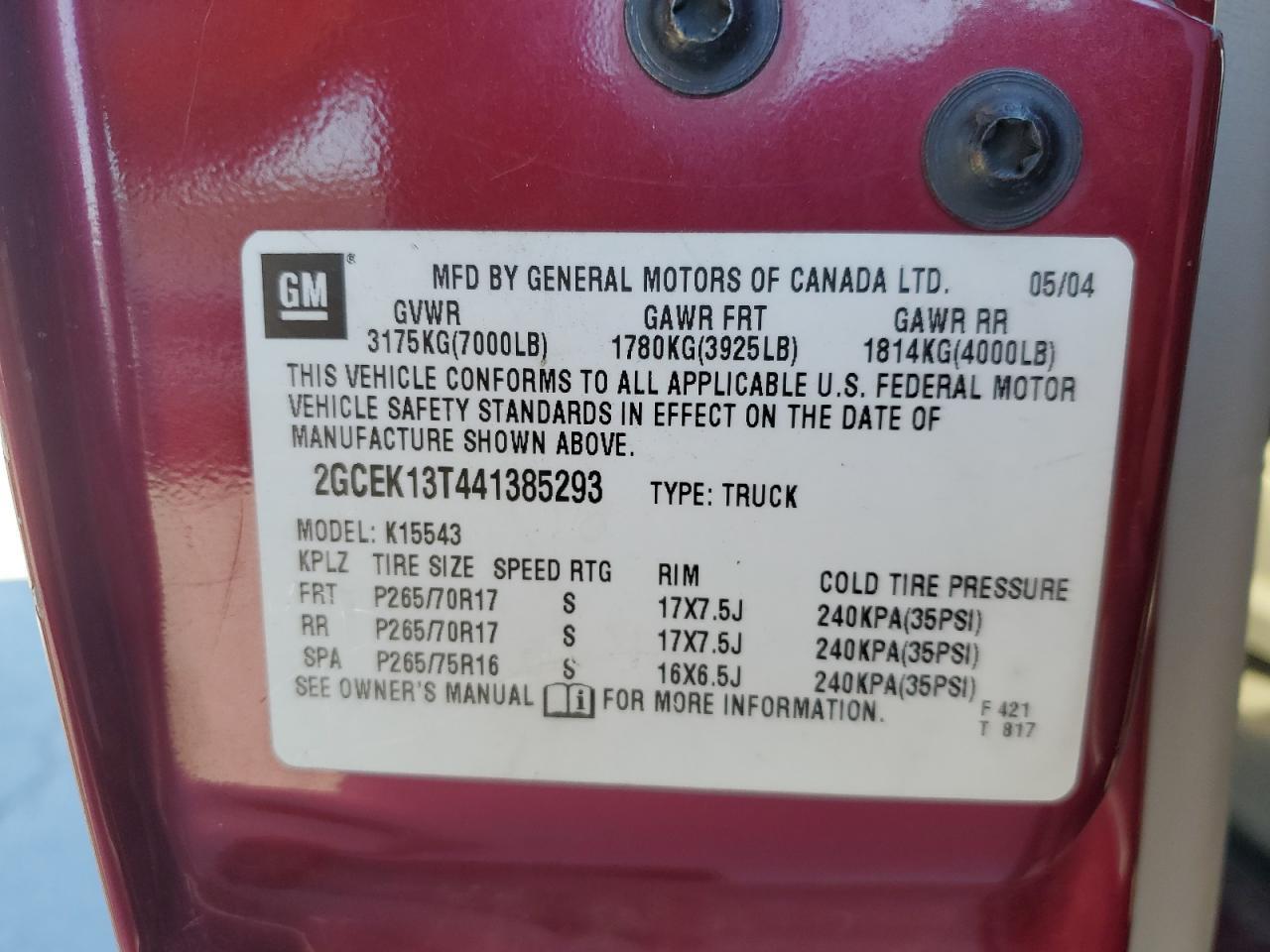 2004 CHEVROLET Silverado
