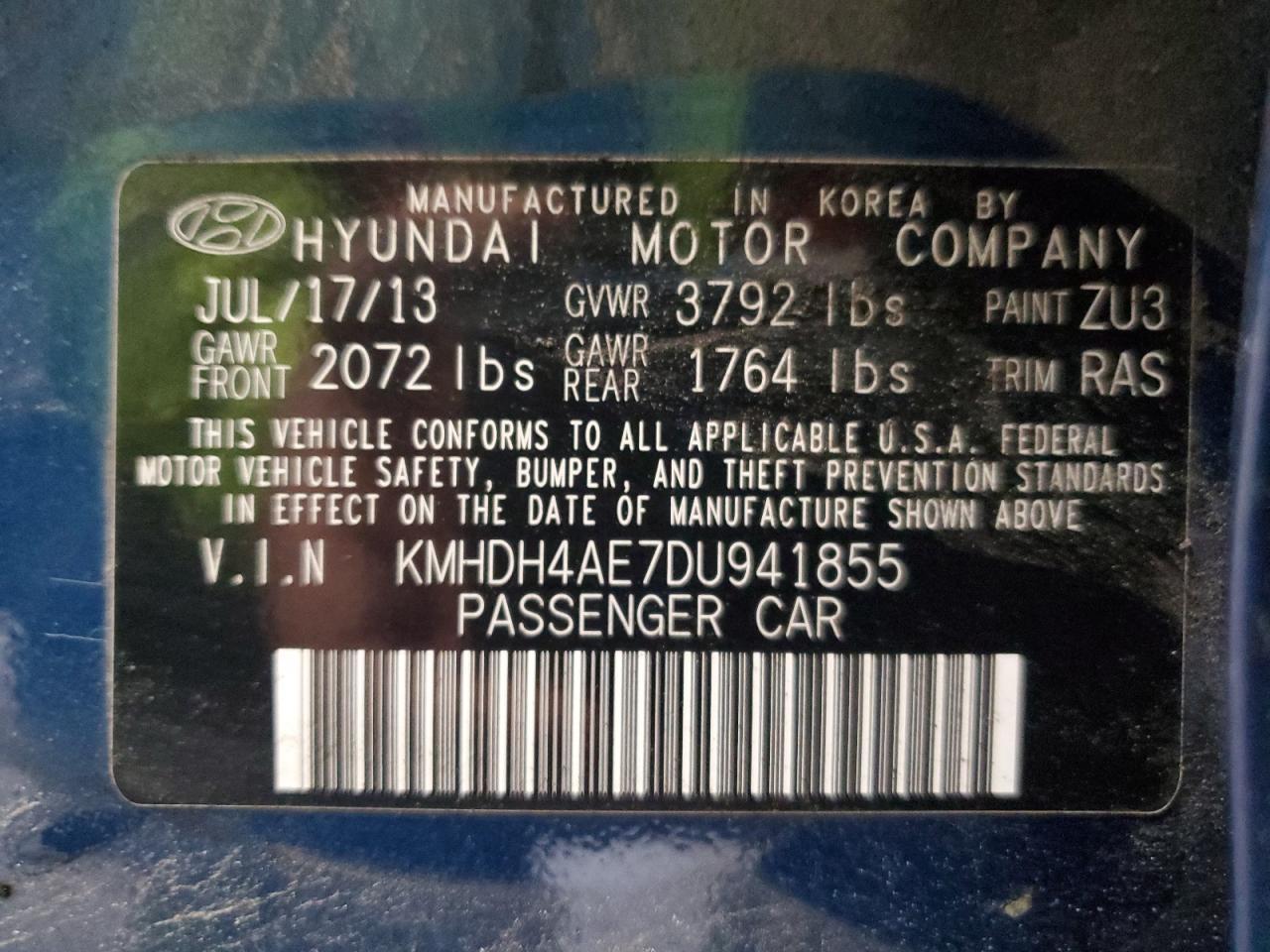 2013 HYUNDAI ELANTRA