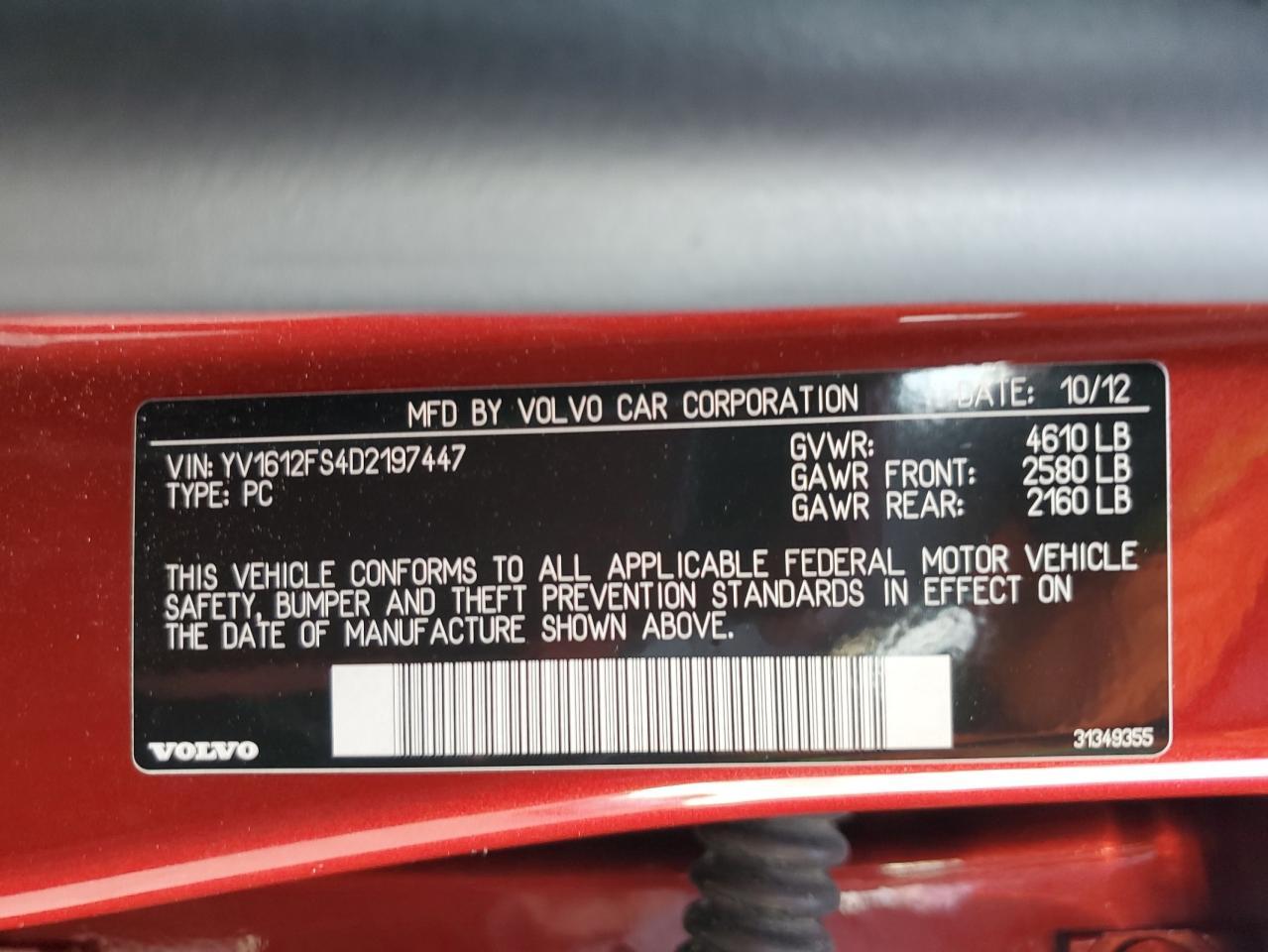 2013 VOLVO S60