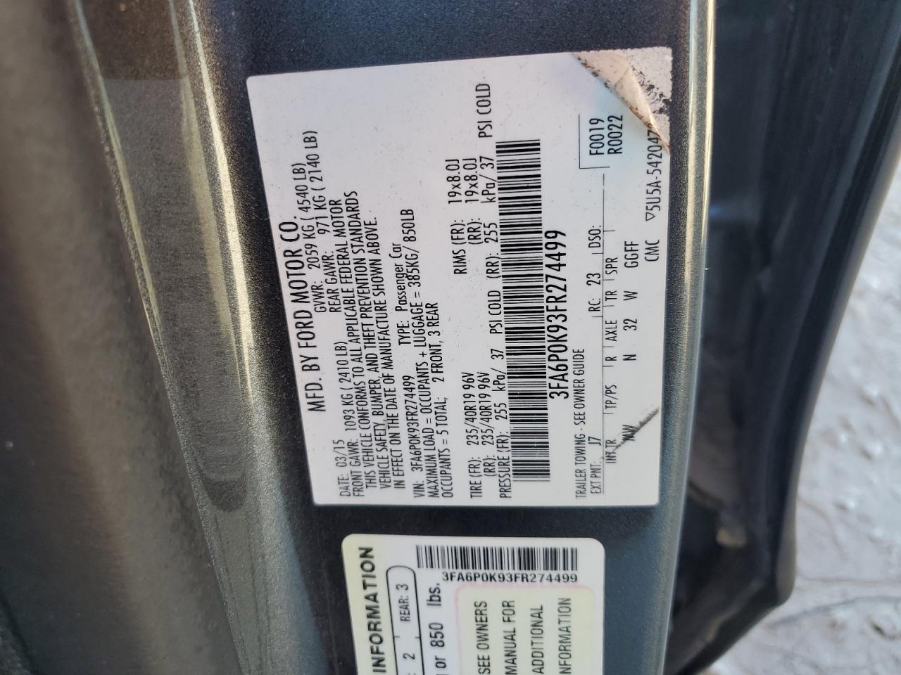 2015 FORD FUSION