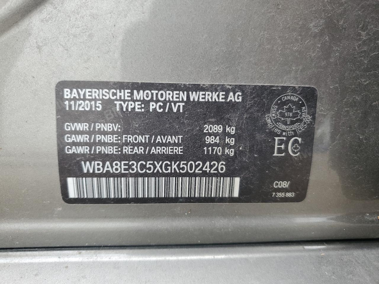 2016 BMW 3 SERIES