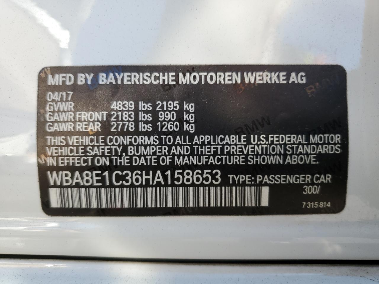 2017 BMW 3 SERIES