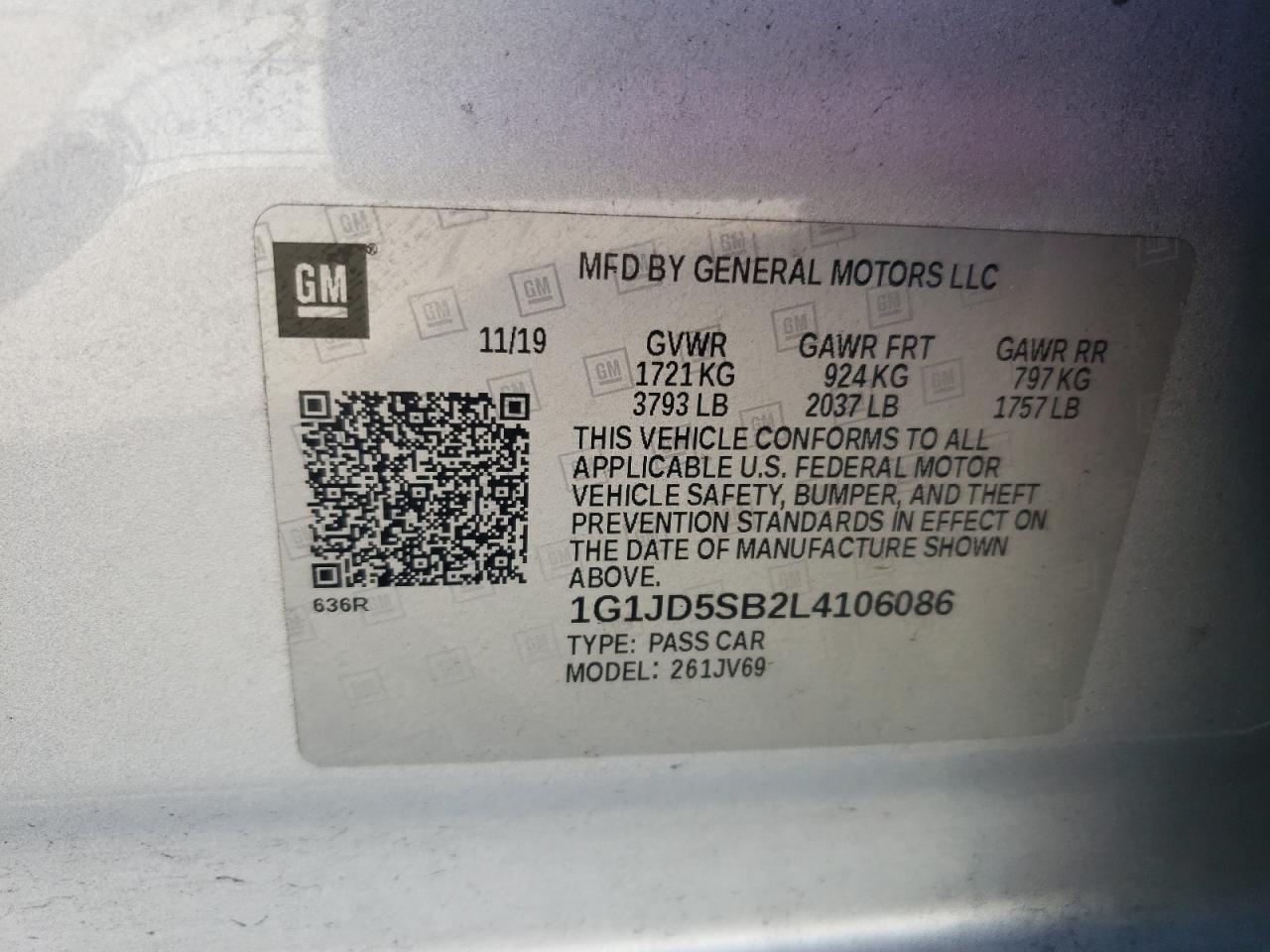 2020 CHEVROLET SONIC