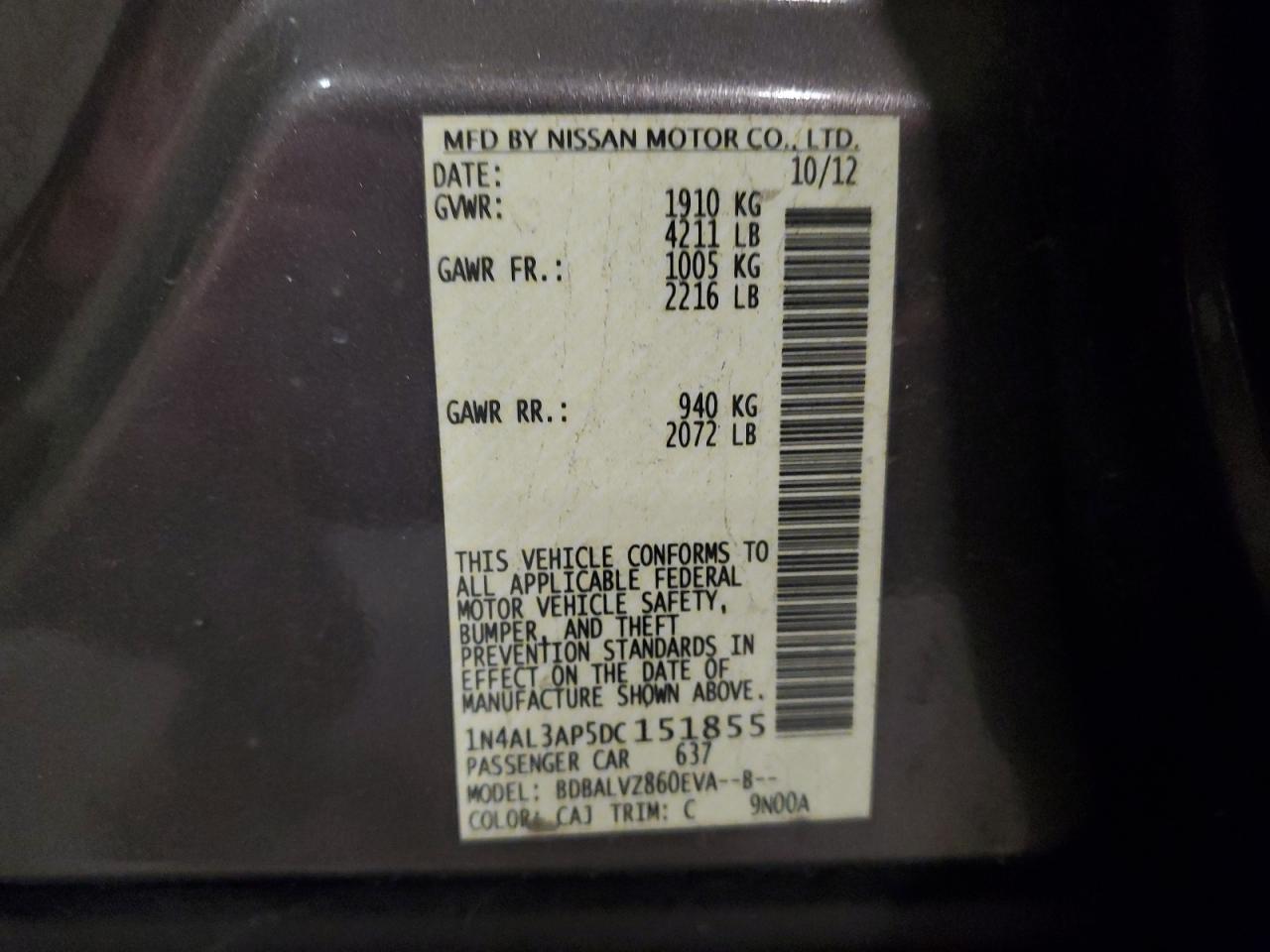 2013 NISSAN ALTIMA