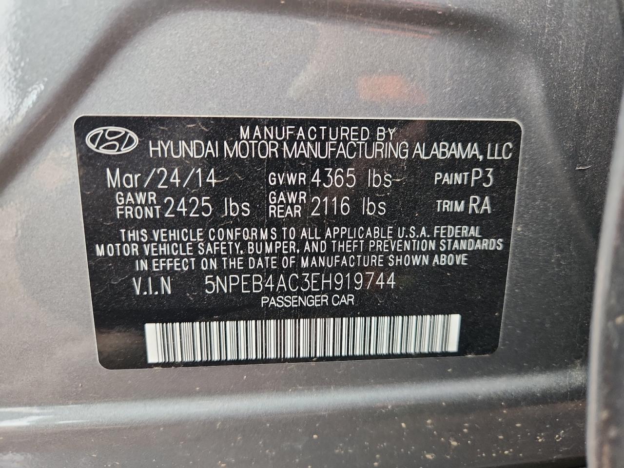 2014 HYUNDAI SONATA