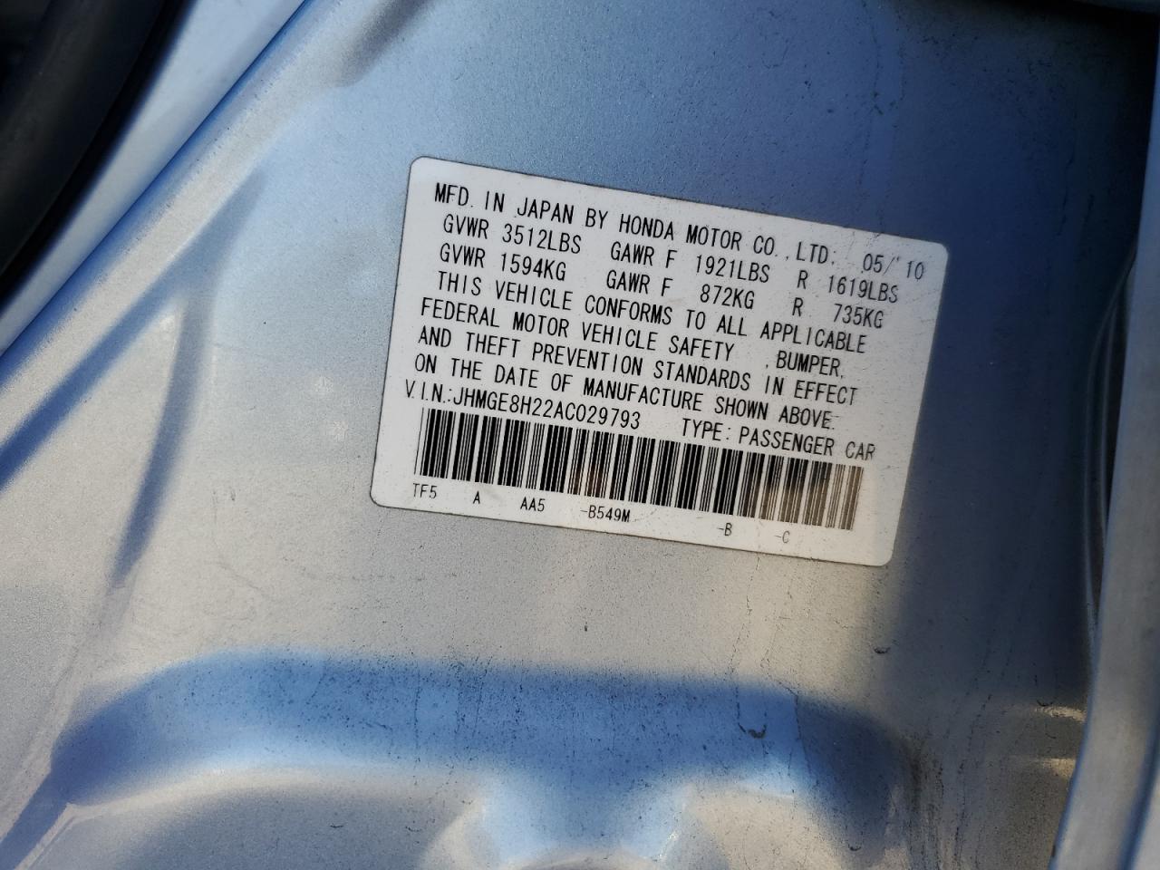 2010 HONDA FIT
