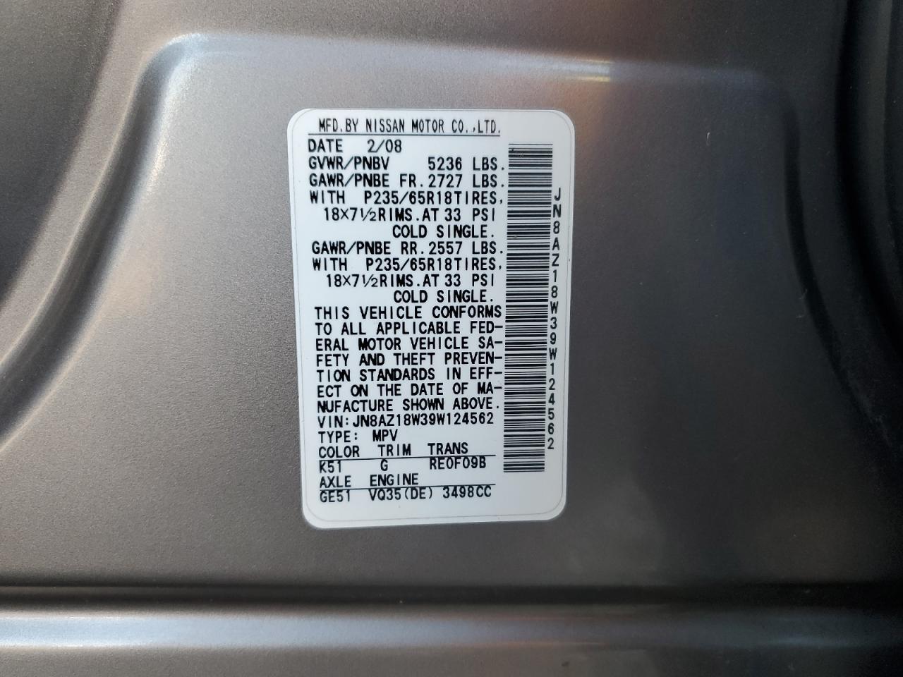 2009 NISSAN MURANO